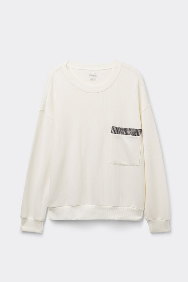 Intimissimi Camiseta De Manga Larga De Canalé Royal Elegance