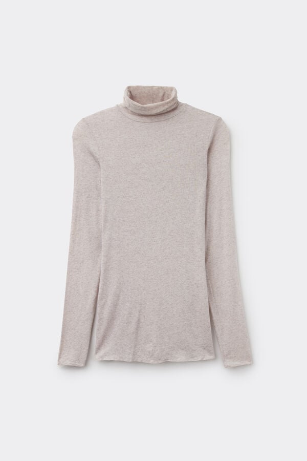 Intimissimi Camiseta De Manga Larga De Cuello Alto De Cashmere Ultraligero De Modal