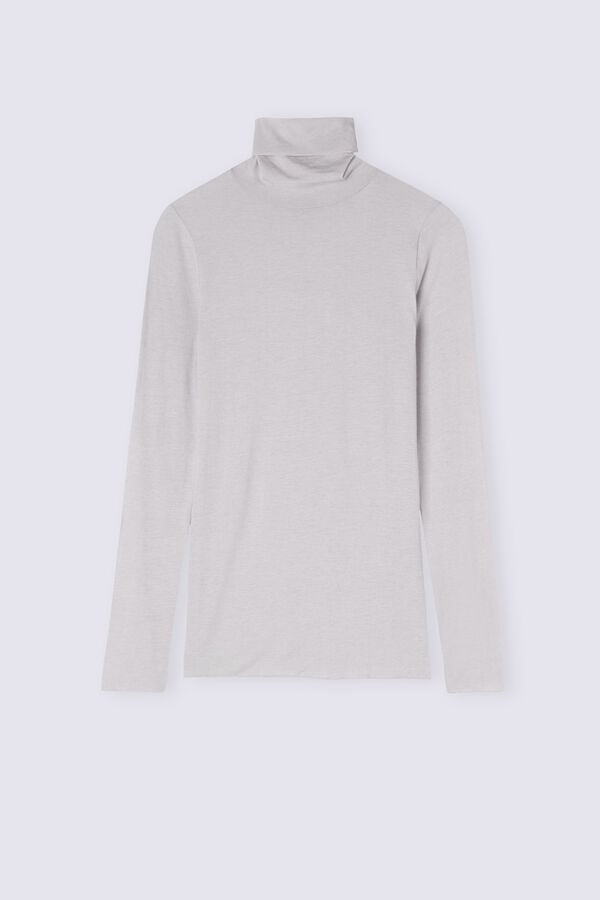Intimissimi Camiseta De Manga Larga De Cuello Alto De Cashmere Ultraligero De Modal