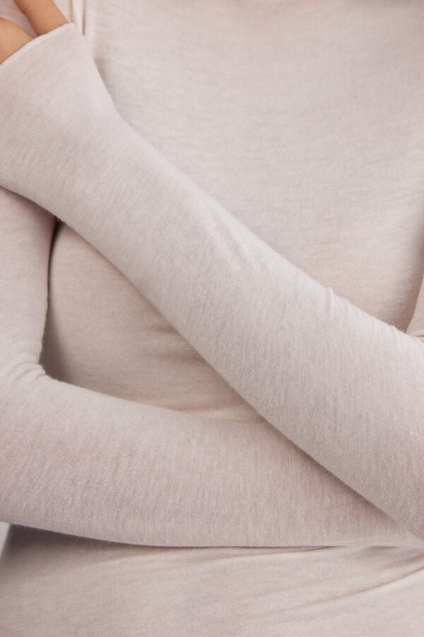 Intimissimi Camiseta de Manga Larga de Cuello Alto de Cashmere Ultraligero de Modal