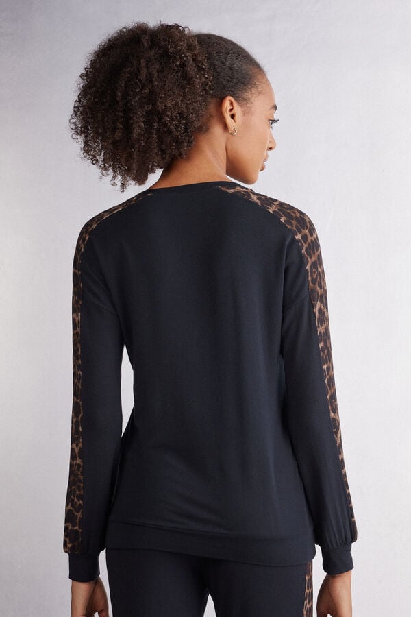 Intimissimi Camiseta De Manga Larga De Modal Luxurious Leopard