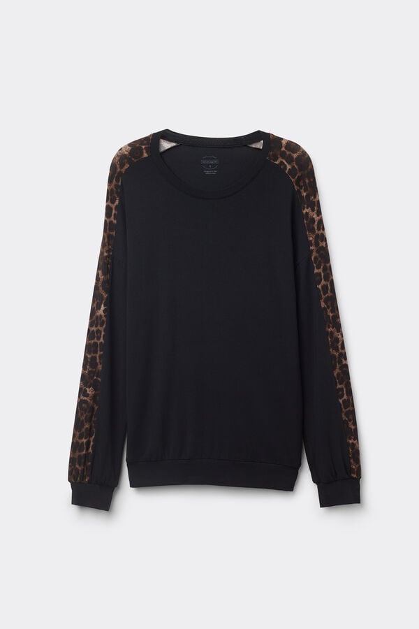 Intimissimi Camiseta De Manga Larga De Modal Luxurious Leopard