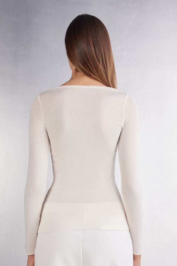 Intimissimi Camiseta De Manga Larga De Modal Ultralight Con Cashmere Y Escote Redondo