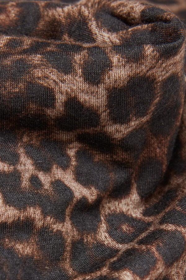 Intimissimi Camiseta De Manga Larga De Modal Ultralight Con Cashmere Luxurious Leopard