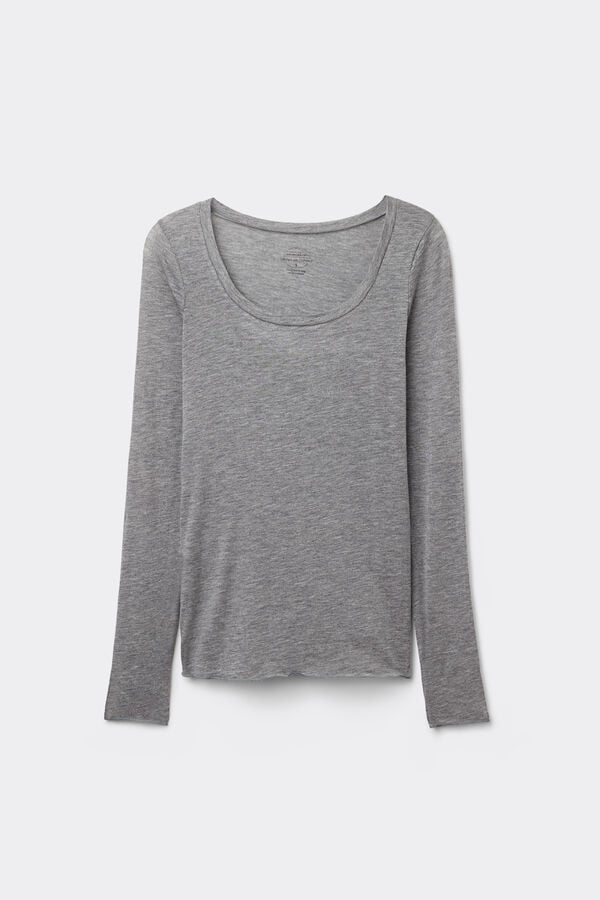 Intimissimi Camiseta De Manga Larga De Modal Ultralight Con Cashmere Y Escote Redondo