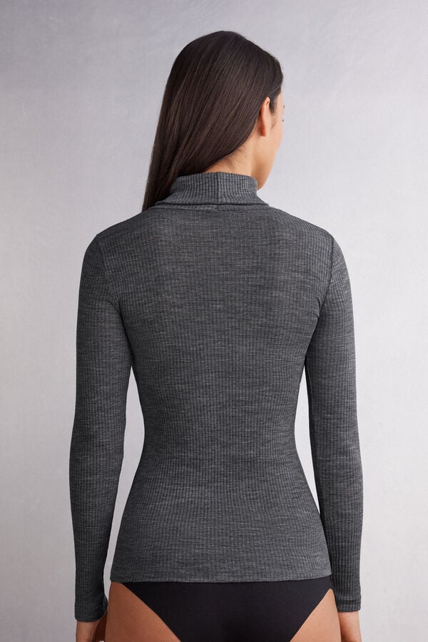 Intimissimi Camiseta De Manga Larga Lana Y Seda Cuello Alto