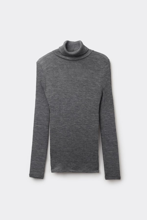 Intimissimi Camiseta De Manga Larga Lana Y Seda Cuello Alto