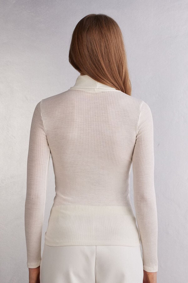 Intimissimi Camiseta De Manga Larga Lana Y Seda Cuello Alto