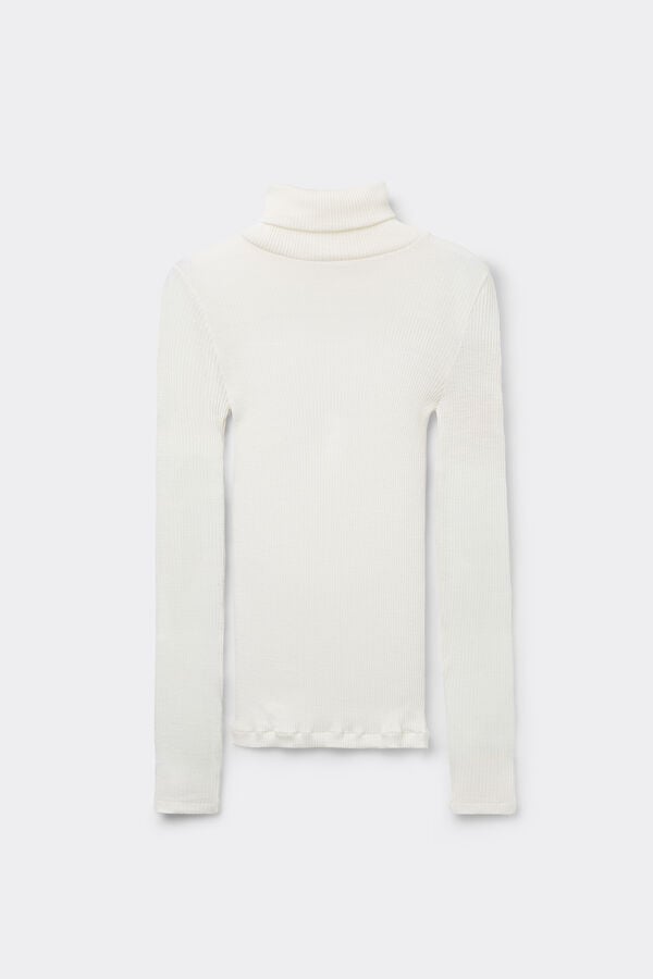 Intimissimi Camiseta De Manga Larga Lana Y Seda Cuello Alto
