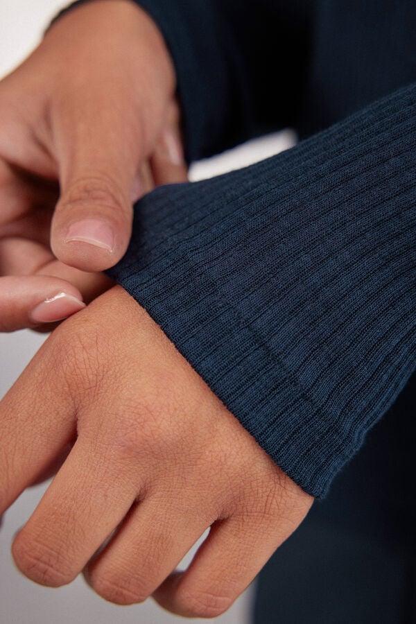 Intimissimi Camiseta de Manga Larga Lana y Seda Cuello Alto