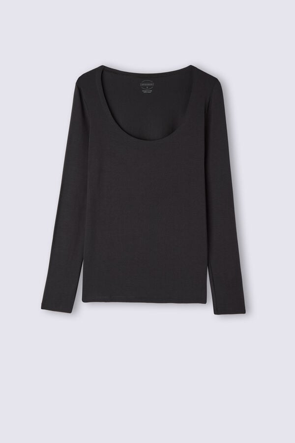 Intimissimi Camiseta De Manga Larga Y Escote Redondo De Micromodal