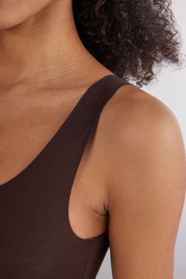 Intimissimi Camiseta de Tirantes con Escote Redondo de Algodón sin Rematar