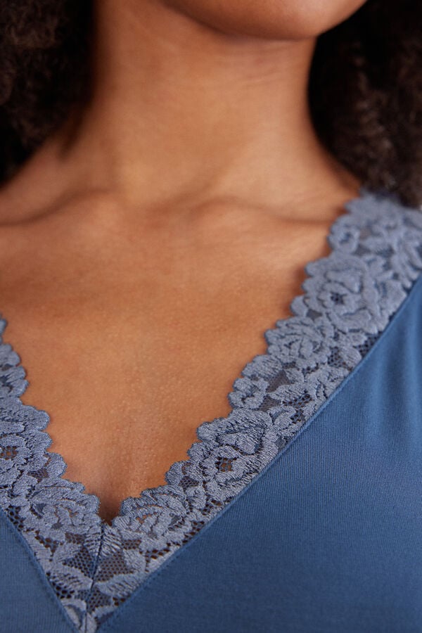 Intimissimi Camiseta de Tirantes de Modal y Encaje Pretty Flower