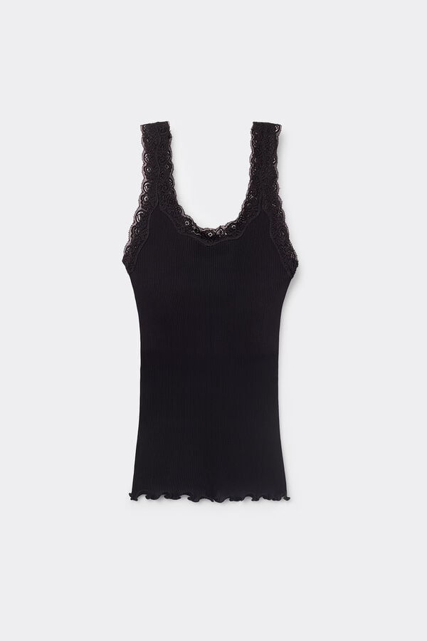 Intimissimi Camiseta De Tirantes En Seda Con Escote De Encaje