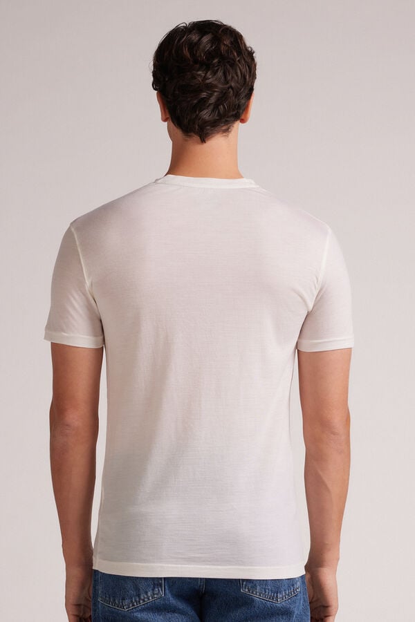 Intimissimi Camiseta Manga Corta de Lana Merina Elastizada