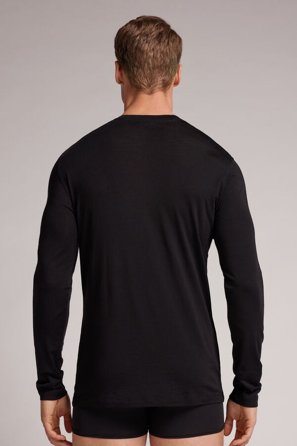 Intimissimi Camiseta Manga Larga de Lana Merina Escote Redondo