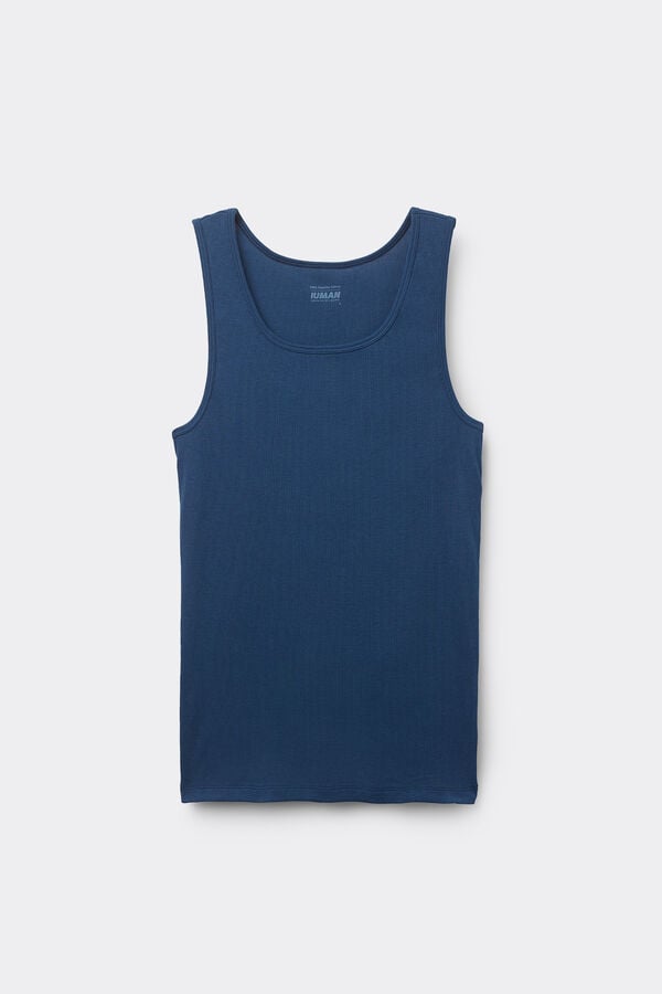 Intimissimi Camiseta sin mangas de hombre en algodón superior con canalé