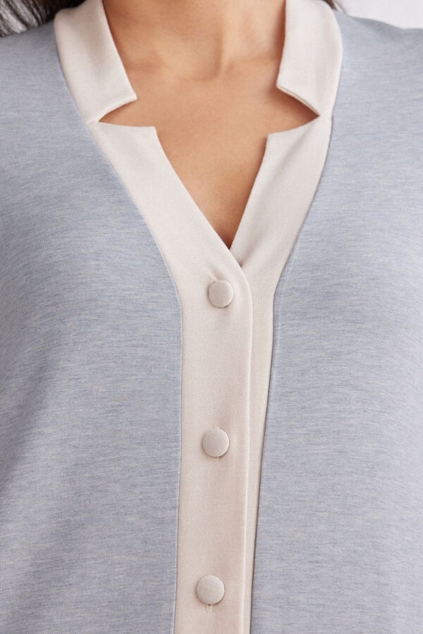 Intimissimi Camisón Abertura Frontal Modal con Lana Cold Winter Night