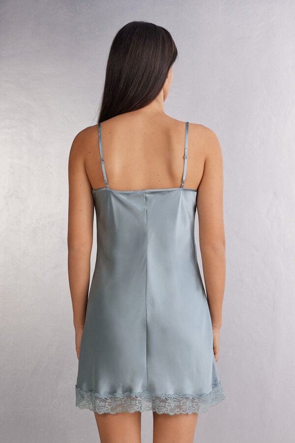 Intimissimi Enagua De Seda Y Aplicaciones De Encaje