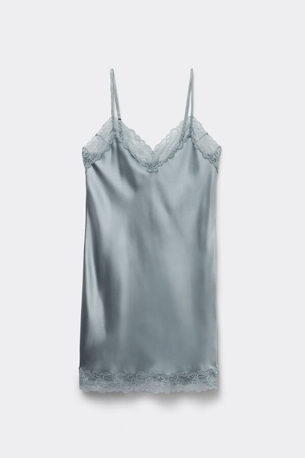 Intimissimi Enagua De Seda Y Aplicaciones De Encaje