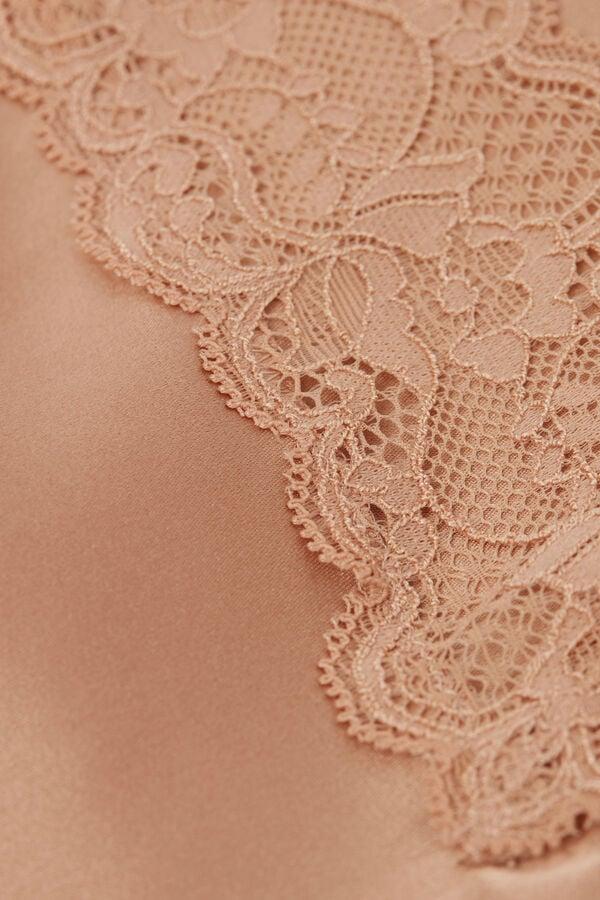 Intimissimi Enagua De Seda Y Aplicaciones De Encaje