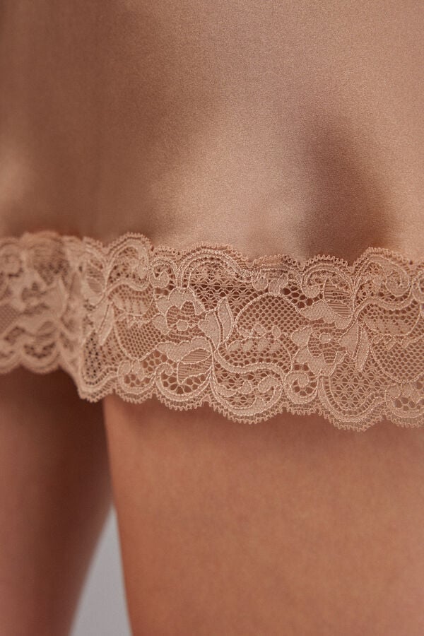 Intimissimi Enagua de Seda y Aplicaciones de Encaje