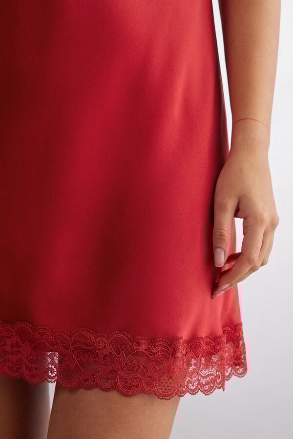 Intimissimi Enagua de Seda y Aplicaciones de Encaje