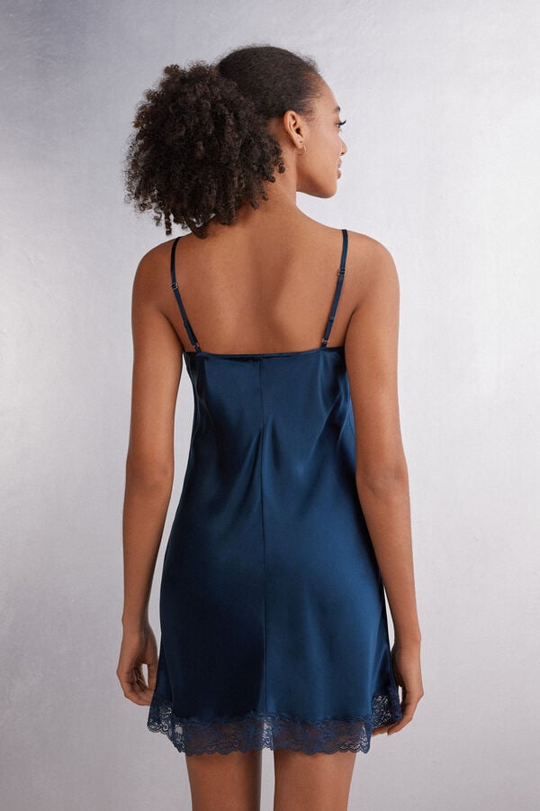 Intimissimi Enagua De Seda Y Aplicaciones De Encaje