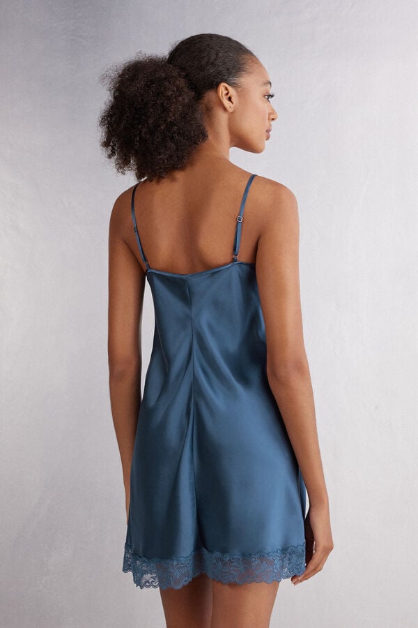 Intimissimi Enagua De Seda Y Aplicaciones De Encaje