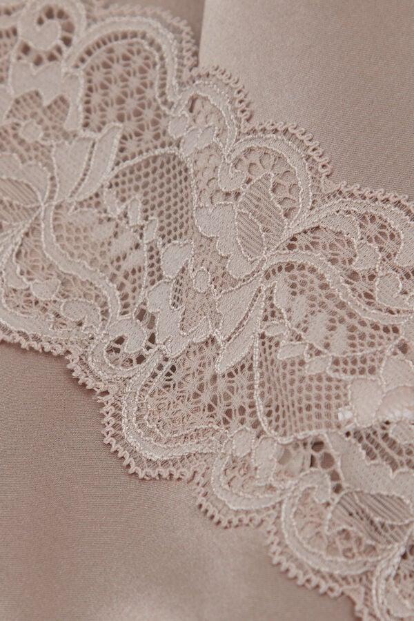 Intimissimi Enagua De Seda Y Aplicaciones De Encaje