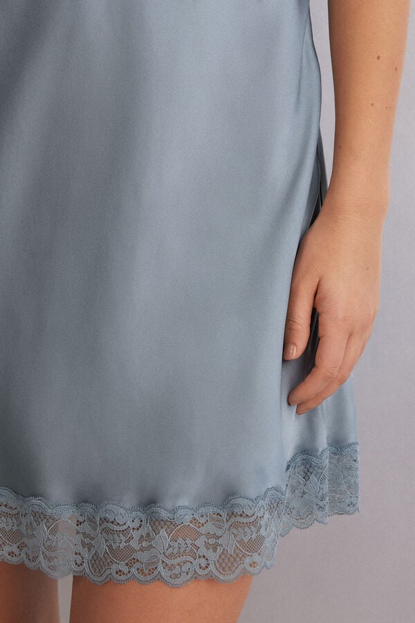 Intimissimi Enagua de Seda y Aplicaciones de Encaje