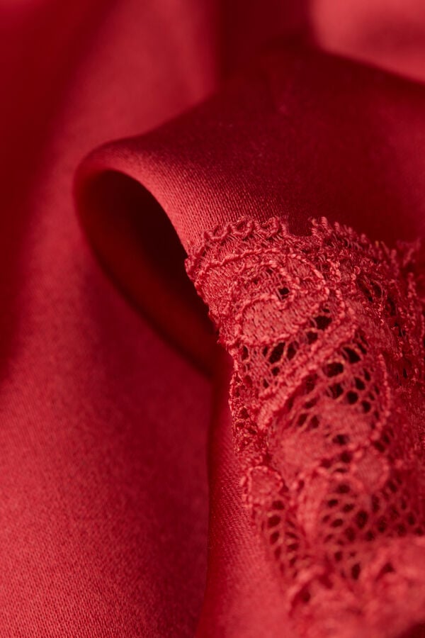 Intimissimi Pantalón Corto De Seda Con Encaje