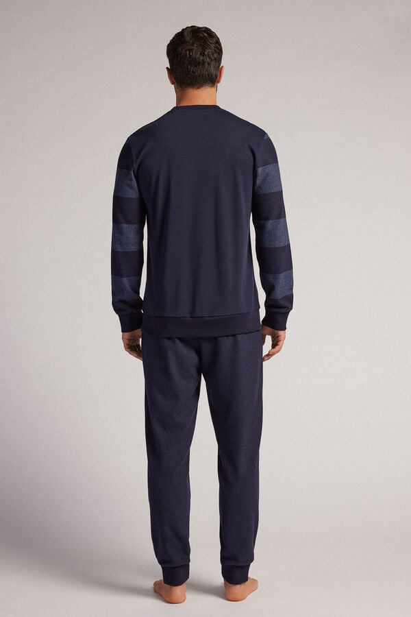 Intimissimi Pijama Largo de Punto a Rayas Azules