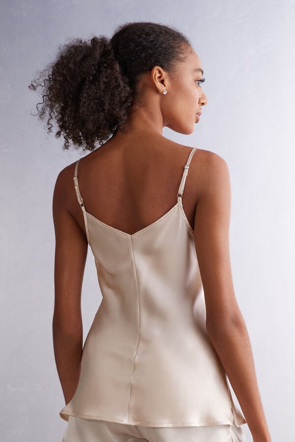 Intimissimi Top De Raso De Seda Con Escote De Pico
