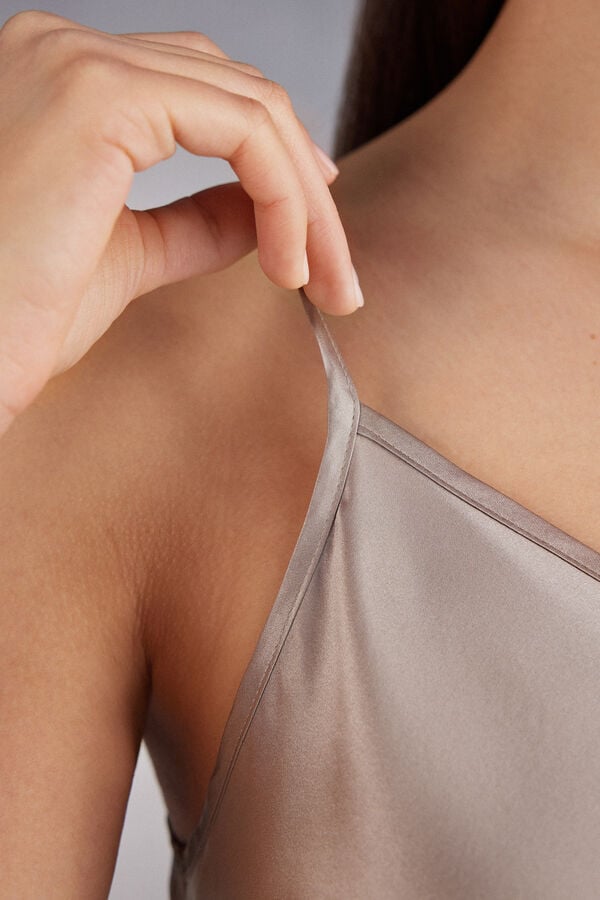 Intimissimi Top de Raso de Seda con Escote de Pico