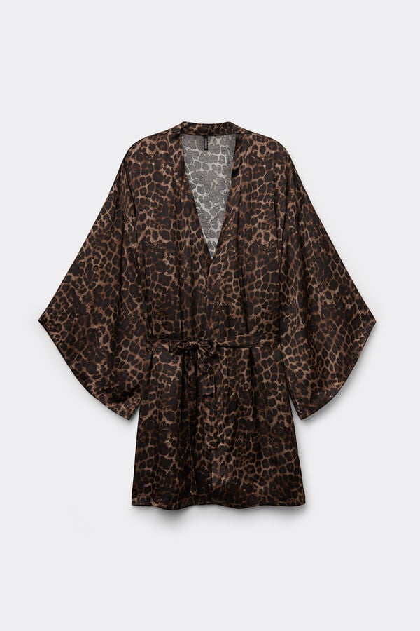 Intimissimi Kimono De Raso De Viscosa Luxurious Leopard