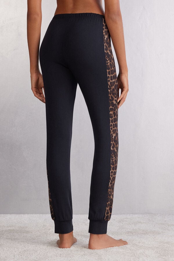 Intimissimi Pantalón Con Puños Elásticos De Modal Luxurious Leopard