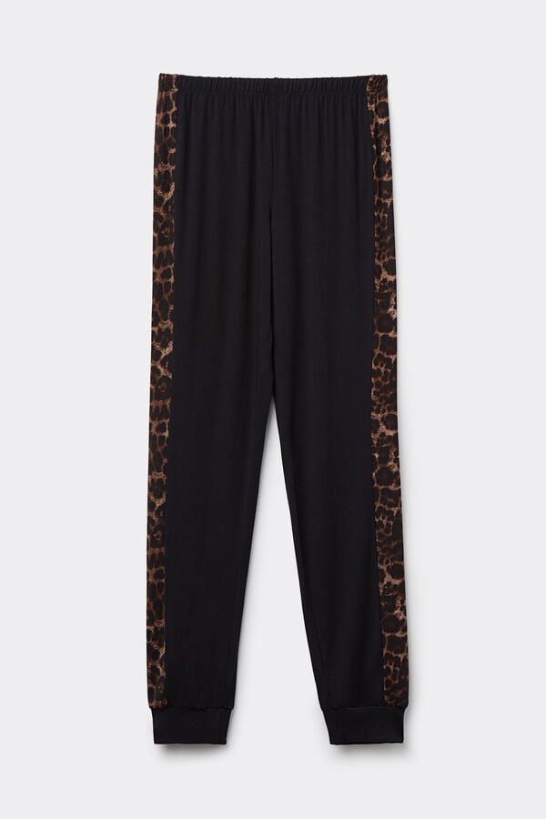 Intimissimi Pantalón Con Puños Elásticos De Modal Luxurious Leopard