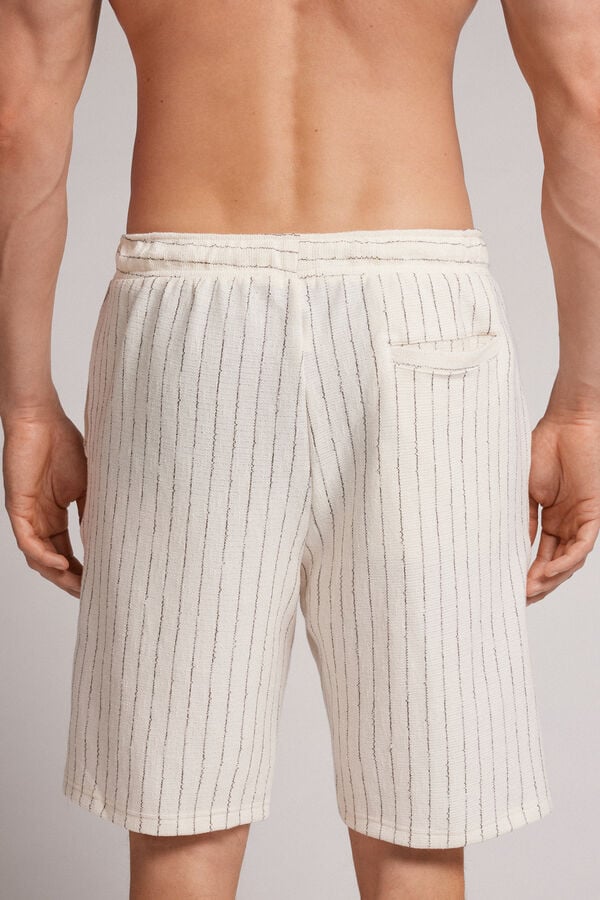 Intimissimi Pantalón Corto de Felpa a Rayas Verticales