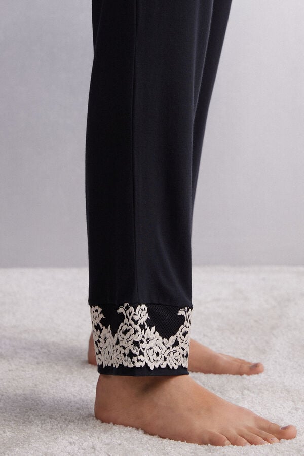 Intimissimi Pantalón Largo de Modal con Volante Pretty Flowers