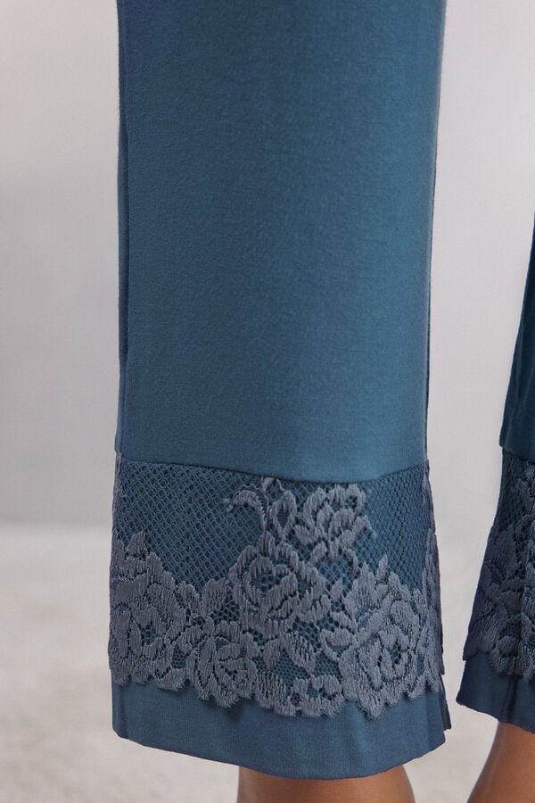 Intimissimi Pantalón Largo de Modal con Volante Pretty Flowers