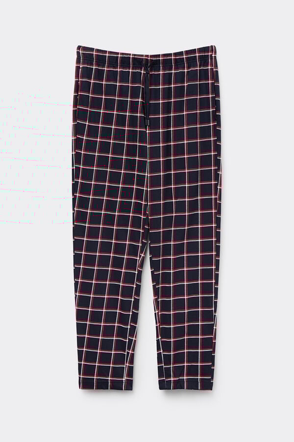 Intimissimi Pantalones Largos De Algodón Estampado Cuadros Azul/Blanco/Rojo