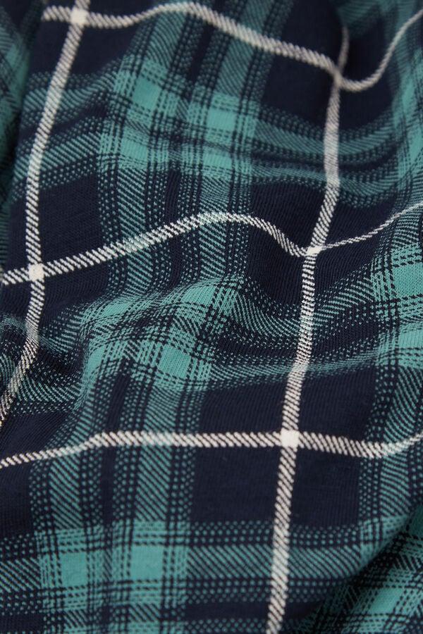 Intimissimi Pantalones Largos De Algodón Estampado Cuadros Azul/Verde