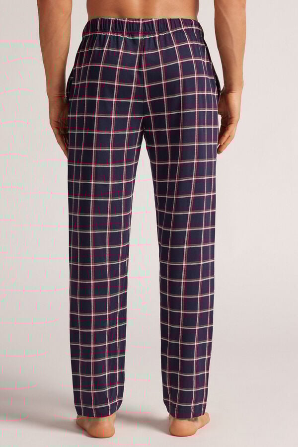 Intimissimi Pantalones Largos de Algodón Estampado Cuadros Azul/Blanco/Rojo