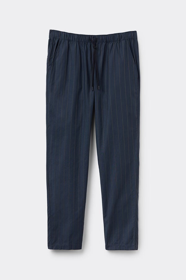 Intimissimi Pantalones Largos De Tela De Algodón Estampado Raya Diplomática
