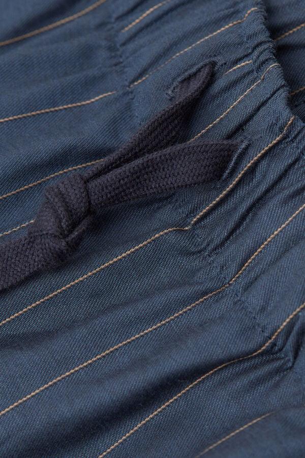 Intimissimi Pantalones Largos De Tela De Algodón Estampado Raya Diplomática