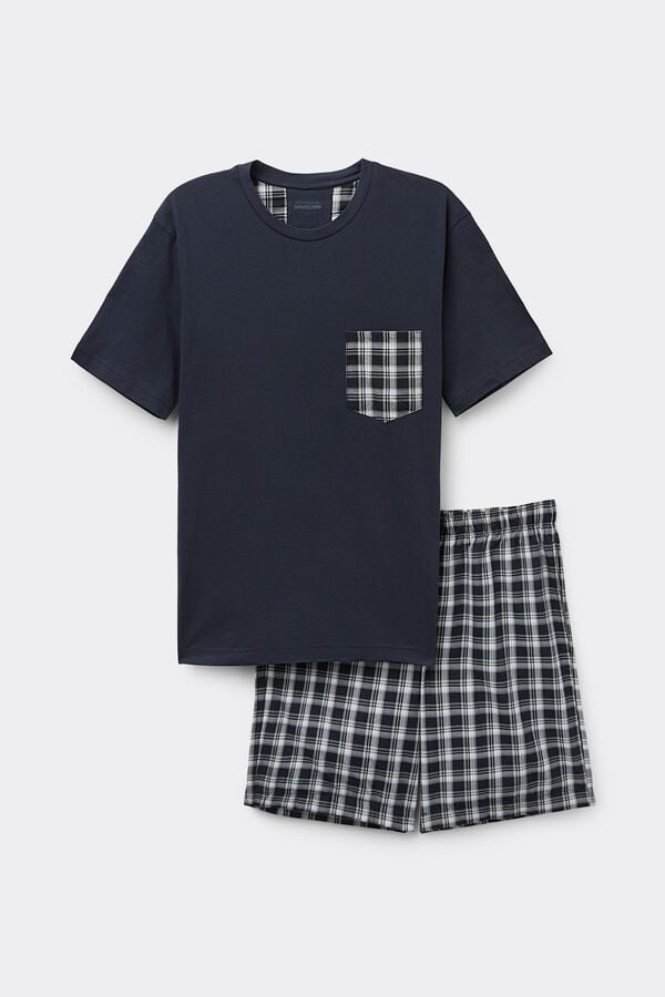 Intimissimi Pijama Corto De Algodón Y Tela A Cuadros