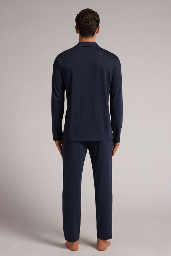 Intimissimi Pijama Largo con Abertura Delantera de Algodón Superior