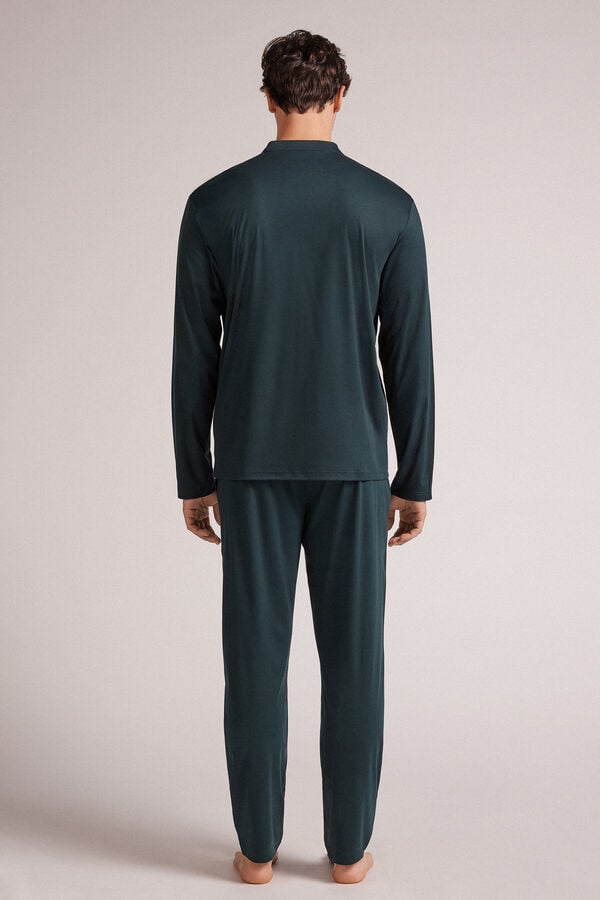 Intimissimi Pijama Largo con Abertura Delantera de Algodón