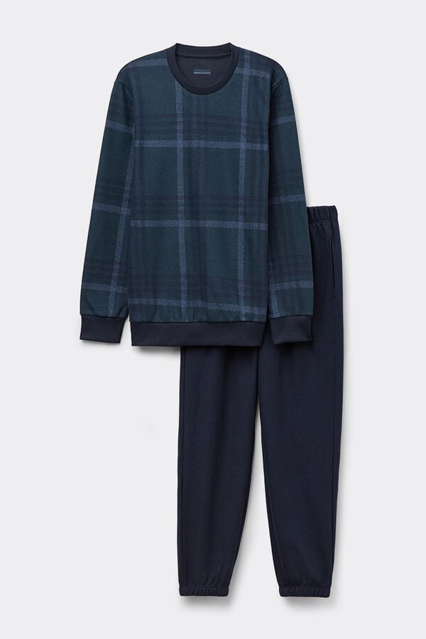 Intimissimi Pijama Largo De Punto Con Estampado De Cuadros